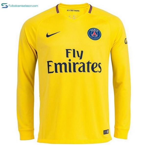 Camiseta Paris Saint Germain 2ª ML 2017/18 Amarillo